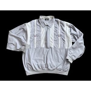 CRESCENT BAY Mens Size 2X Vintage Gray Long Sleeve Pullover Half Zip Jacket